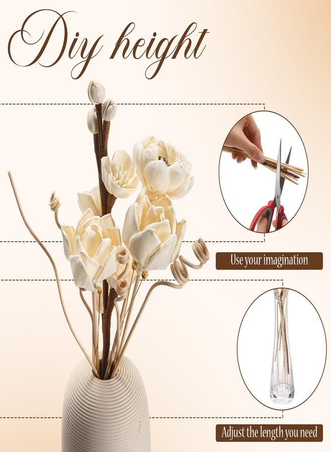 Swiffen 12 Pcs Reed Diffuser Sticks Flowers Reed Set White Wood Flower Aromatic Diffuser for Bathroom Home Bedroom Office Decor Office, Natural Flower - Image 5
